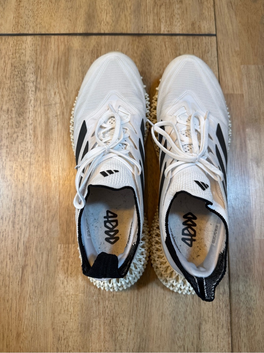 adidas White and Black Men's Athletic Spike-Style Trainers